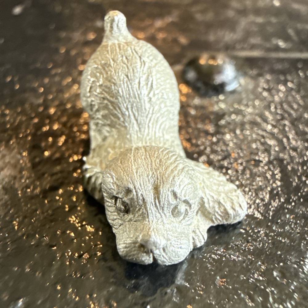 Vtg Tiny Spoontiques Pewter Puppy Figurine Mini 1" Trinket P97 Cocker Spaniel